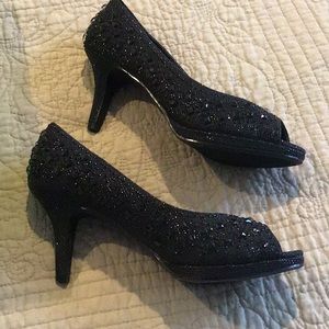 Kelly & Katie Black Stones “KK Dixie” heels